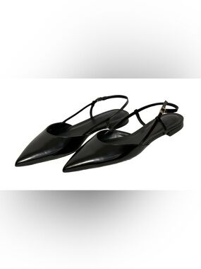 NIB Everlane The Studio Slingback Flat in Black, Size 10.5